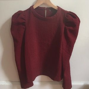 Zara textured puff sleeve top